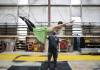 PHOTOS BY JESSICA LEE / WINNIPEG FREE PRESS
                                Royal Winnipeg Ballet dancer Chenxin Liu, who alternates in the role of Tinker Bell in RWB’s upcoming production of Peter Pan, practises flying during a rehearsal with flight expert Harry Christensen.