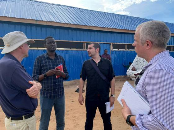 Stefan Epp-Koop (far right) at the hospital in Luuq where malnourished children are treated. (Supplied)