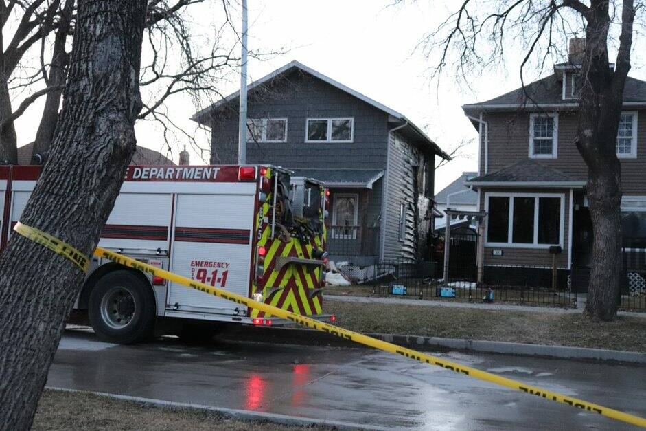 TYLER SEARLE / WINNIPEG FREE PRESS
The home and a neighbouring residence appeared to have suffered significant damage.
