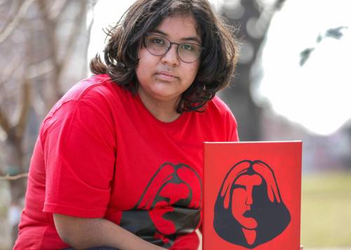 RUTH BONNEVILLE / WINNIPEG FREE PRESS
                                Kai Keeper&rsquo;s school assignment has spiraled into an advocacy campaign to raise both awareness about MMIWG2S+