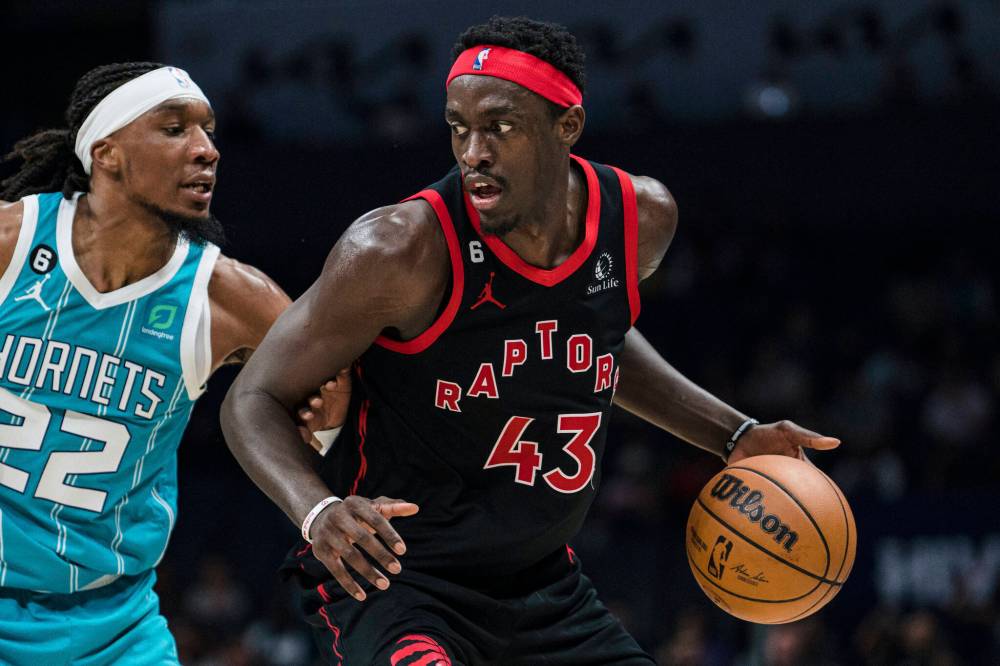 Jacob Kupferman / The Associated Press files
Toronto Raptors forward Pascal Siakam (right) says gamblers have wished him death because they lost a bet.