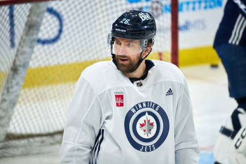 MIKE DEAL / WINNIPEG FREE PRESS FILES
                                Veteran Winnipeg Jets forward Blake Wheeler is the team&rsquo;s nominee for the King Clancy Memorial Trophy.