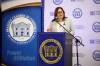 Tim Smith / Brandon Sun
                                Manitoba Premier Heather Stefanson delivers her state of the province address during the Brandon Chamber of Commerce Luncheon at the Keystone Centre on Thursday.