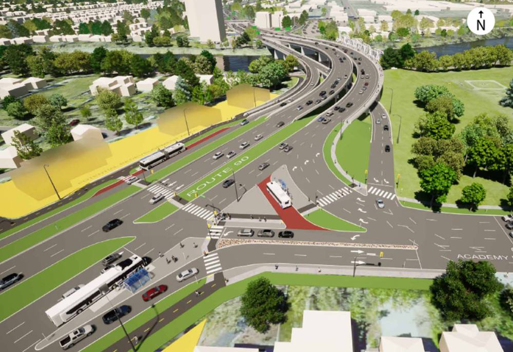 Renderings from the plan to widen Route 90 (City of Winnipeg)