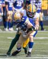 JASON FRANSON / THE CANADIAN PRESS
                                Receiver Jeremy Murphy made a 34-yard reception after running the wrong route in his Blue Bombers debut.