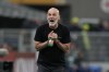 AC Milan's manager Stefano Pioli reacts during the Serie A soccer match between AC Milan and Cremonese at the San Siro stadium, in Milan, Italy, Wednesday, May 3, 2023. (AP Photo/Antonio Calanni)
