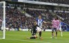 Brighton's goalkeeper Jason Steele scores an own goal, during the English Premier League soccer match between Brighton & Hove and Everton, at the AMEX, in Brighton, England, Monday May 8, 2023. (Adam Davy/PA via AP)