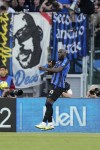 Inter Milan's Romelu Lukaku celebrates after scoring his side's second goal during a Serie A soccer match between Roma and Inter Milan, at Rome's Olympic Stadium, Saturday, May 6, 2023. (AP Photo/Andrew Medichini)