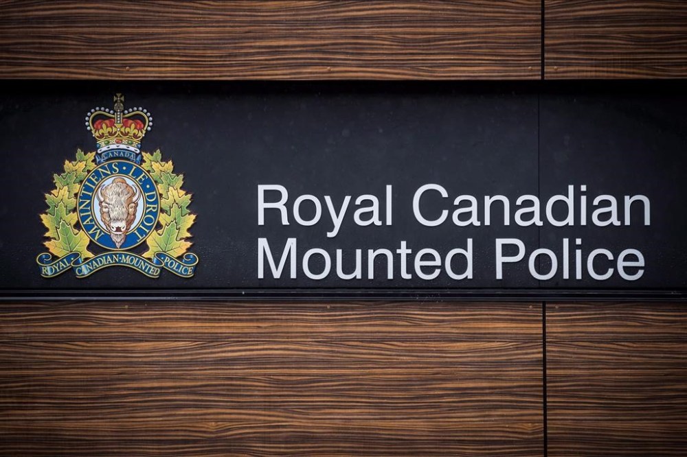 The RCMP logo is seen outside Royal Canadian Mounted Police