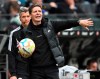 Frankfurt's head coach Oliver Glasner reacts during the German Bundesliga soccer match between Eintracht Frankfurt and FC Augsburg in Frankfurt, Germany, Saturday, April 29, 2023. The match ended in a 1-1 draw. (Arne Dedert/dpa via AP)