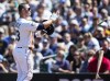 Seattle Mariners' Ty France throws his broken bat after grounding out to end the fifth inning of a baseball game against the Texas Rangers, Wednesday, May 10, 2023, in Seattle. (AP Photo/Lindsey Wasson)
