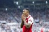 Arsenal's Gabriel Jesus reacts during an English Premier League soccer match between Newcastle and Arsenal at St James' Park stadium in Newcastle, Sunday, May 7, 2023. (AP Photo/Jon Super)