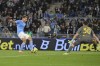 Lazio's Ciro Immobile, left, prepares to score, during the Serie A soccer match between Lazio and Lecce at the Rome Olympic stadium Friday, May 12, 2023. (Fabrizio Corradetti/LaPresse via AP)