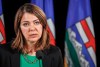 United Conservative Party Leader Danielle Smith makes an election campaign announcement in Calgary, Alta., Thursday, May 11, 2023. Smith says she will consider making changes amid concerns she is politicizing Alberta’s wildfire crisis by using party news conferences to deliver fire updates meant for the broader public. THE CANADIAN PRESS/Jeff McIntosh
