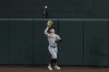 Pittsburgh Pirates center fielder Jack Suwinski catches a ball hit by Baltimore Orioles' Ryan Mountcastle during the sixth inning of a baseball game at Oriole Park at Camden Yards, Saturday, May 13, 2023, in Baltimore. (AP Photo/Jess Rapfogel)