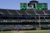 Texas Rangers pitcher Jon Gray (22) throws to an Oakland Athletics batter during the eighth inning of a baseball game in Oakland, Calif., Saturday, May 13, 2023. (AP Photo/Jeff Chiu)