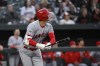 Los Angeles Angels' Shohei Ohtani flies out to Baltimore Orioles left fielder Austin Hays during the fourth inning a baseball game, Wednesday, May 17, 2023, in Baltimore. (AP Photo/Terrance Williams)