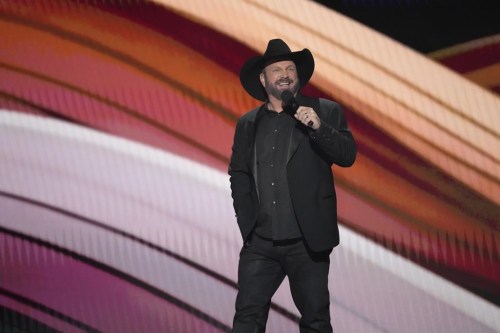 Host Garth Brooks speaks at the 58th annual Academy of Country Music Awards on Thursday, May 11, 2023, at the Ford Center in Frisco, Texas. (AP Photo/Chris Pizzello)
