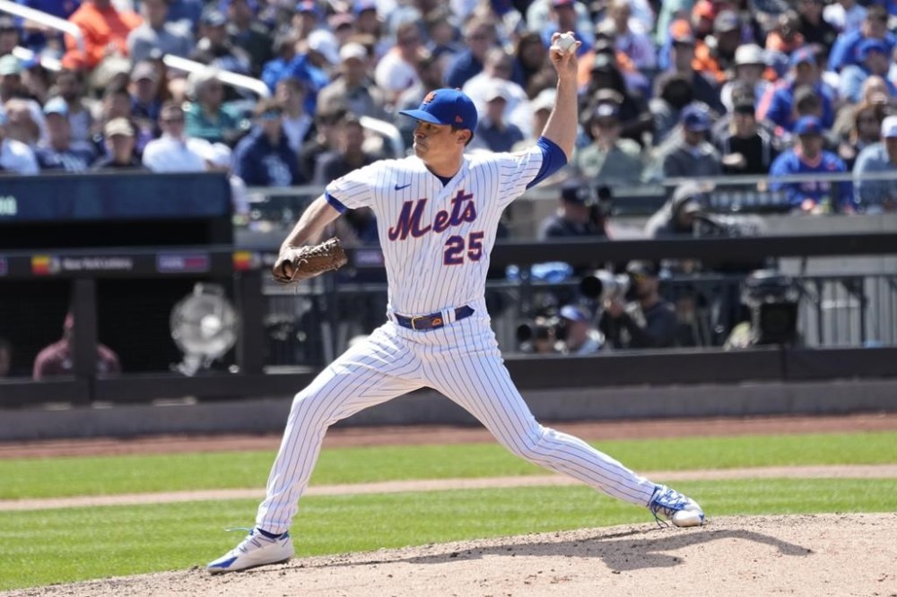 New York Mets pitcher Brooks Raley delivers against the Tampa Bay Rays during the seventh inning of a baseball game, Thursday, May 18, 2023, in New York. (AP Photo/Mary Altaffer)
