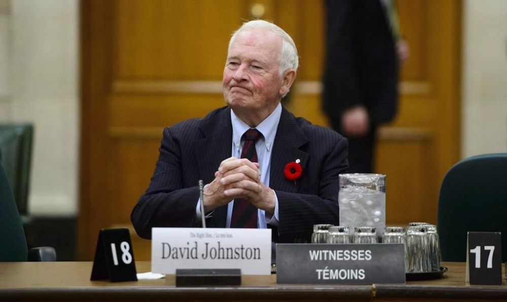 Former governor general David Johnston appears before a Commons committee reviewing his nomination as elections debates commissioner on Parliament Hill in Ottawa on Tuesday, Nov. 6, 2018. THE CANADIAN PRESS/Sean Kilpatrick