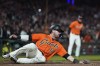 San Francisco Giants' Mitch Haniger scores against the Miami Marlins on Casey Schmitt's single during the sixth inning of a baseball game in San Francisco, Friday, May 19, 2023. (AP Photo/Godofredo A. Vásquez)