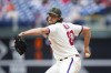 Philadelphia Phillies' Aaron Nola pitches during the first inning of a baseball game against the Chicago Cubs, Saturday, May 20, 2023, in Philadelphia. (AP Photo/Matt Rourke)