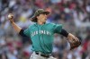 Seattle Mariners starting pitcher Logan Gilbert works against the Atlanta Braves in the first inning of a baseball game, Saturday, May 20, 2023, in Atlanta. (AP Photo/John Bazemore)