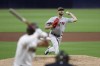 Boston Red Sox starting pitcher Chris Sale throws to the plate during the first inning of a baseball game against the San Diego Padres on Saturday, May 20, 2023, in San Diego. (AP Photo/Brandon Sloter)