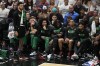 Boston Celtics players sit dejected as they fall behind the Miami Heat during the second half of Game 3 of the NBA basketball playoffs Eastern Conference finals, Sunday, May 21, 2023, in Miami. (AP Photo/Lynne Sladky)