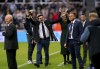 Newcastle chairman Yasir Al-Rumayyan on the pitch at half-time during the English Premier League soccer match between Newcastle United and Leicester City at St. James' Park, Newcastle upon Tyne, England, Monday, May 22, 2023. (Owen Humphreys/PA via AP)