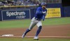 Toronto Blue Jays' George Springer races home to score on a single by Vladimir Guerrero Jr. off Tampa Bay Rays starting pitcher Taj Bradley during the first inning of a baseball game Tuesday, May 23, 2023, in St. Petersburg, Fla. (AP Photo/Steve Nesius)