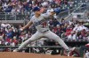 Los Angeles Dodgers rookie stating pitcher Bobby Miller works in the first inning of a baseball game against the Atlanta Braves, Tuesday, May 23, 2023, in Atlanta. Miller was making his Major League debut. (AP Photo/John Bazemore)