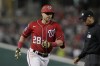Washington Nationals' Lane Thomas (28) rounds bases after hitting a home run during the fifth inning of a baseball game against the San Diego Padres in Washington, Tuesday, May 23, 2023. (AP Photo/Manuel Balce Ceneta)