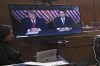 FILE - Former President Donald Trump, left on screen, and his attorney, Todd Blanche, right on screen, appear by video before a hearing begins in Manhattan criminal court, in New York, May 23, 2023. Trump speaks about his legal woes in a way that would make most defense attorneys wince. The former president has never hesitated to offer his opinion or joust with his antagonists. But legal experts say Trump's freewheeling speaking style could give prosecutors additional ammunition to use against him in court. (AP Photo/Curtis Means via Pool)