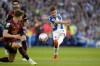 Brighton's Billy Gilmour takes a shot during the English Premier League soccer match between Brighton and Hove Albion and Manchester City at the AMEX stadium in Brighton, England, Wednesday, May 24, 2023. (AP Photo/Kirsty Wigglesworth)