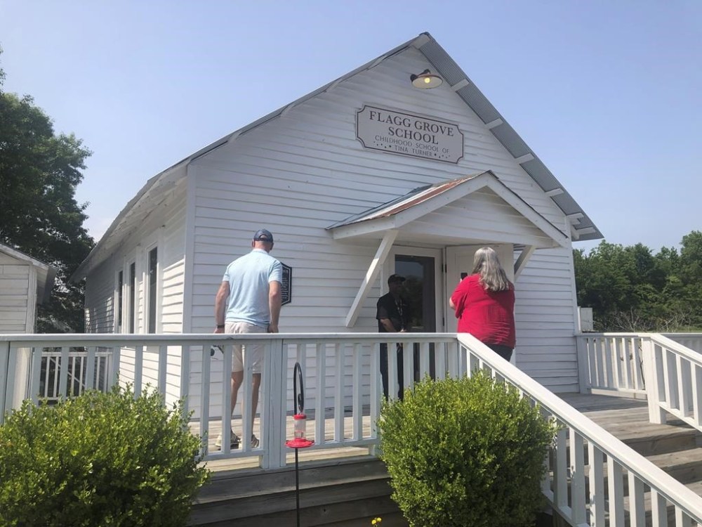 The Flagg Grove School, the childhood school of Tina Turner, at the West Tennessee Delta Heritage Center on Wednesday, May 24, 2023, in Brownsville, Tenn. Singer and performer Tina Turner's manager says she died Tuesday, May 23, 2023, after a long illness in her home in Küsnacht near Zurich, Switzerland. (AP Photo/Adrian Sainz)