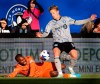 CF Montreal's Bryce Duke (10) and Forge FC's Ashtone Morgan (3) battle for the ball during first half Canadian Championship semifinal soccer action in Montreal on Wednesday, May 24, 2023. THE CANADIAN PRESS/Allen McInnis