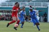Canada's Florianne Jourde plays the ball against Cuba during CONCACAF Women's Under-20 Qualifiers in San Cristobal, Dominican Republic on Thursday, April 20, 2023. Canada's weather-delayed opener against Jamaica at the CONCACAF Women’s U-20 Championship has been rescheduled for Friday. THE CANADIAN PRESS/HO - Canada Soccer