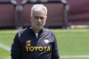 Roma's head coach Jose Mourinho walks during a media day ahead of the Europa League soccer final, at the Trigoria training centre, in Rome, Thursday, May 25, 2023. Roma will play an Europa League final against Sevilla in Budapest, Hungary, next Wednesday, May 31. (AP Photo/Andrew Medichini)