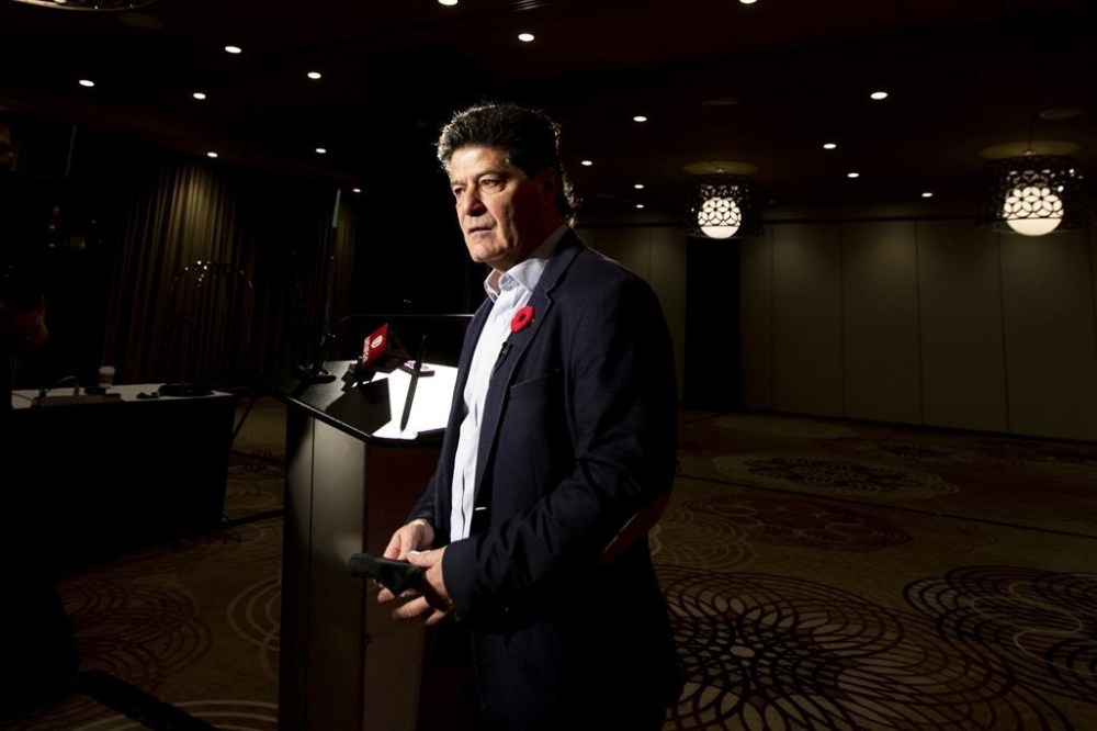 Unifor National President Jerry Dias speaks in Toronto on November 5, 2020.
THE CANADIAN PRESS/Carlos Osorio