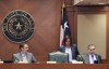 Rep. Andrew Murr, R - Junction, Chair of the House General Investigating Committee, left to right, Rep. Ann Johnson, D - Houston, and Rep. David Spiller, R - Jacksboro, get ready to leave after the meeting where it was recommended that the committee adopt the articles of impeachment against Attorney General Ken Paxton at the Capitol in Austin, Texas, on Thursday May 25, 2023. (Jay Janner/Austin American-Statesman via AP)