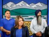 United Conservative Party leader Danielle Smith, centre, makes an election campaign announcement in Calgary, Alta., Friday, May 26, 2023. Albertans go to the polls on May 29. THE CANADIAN PRESS/Jeff McIntosh