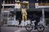 A statue of the former coach of the River Plate soccer club, Marcelo Gallardo, stands outside Monumental Stadium in Buenos Aires, Argentina, May 30, 2023. The statue was made by Argentine sculptor Mercedes Savall. (AP Photo/Iván Fernández)