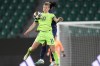 FILE - Wolfsburg's Alexandra Popp, front, challenges for the ball with PSG's Oriane Jean-Francois during the women's Champions League soccer quarterfinal second leg soccer match between VfL Wolfsburg and Paris Saint-Germain in Wolfsburg, Germany, Thursday, March 30, 2023. Barcelona and Wolfsburg square off Saturday in the final of the Women’s Champions League. Both teams have something to prove. Barcelona was eyeing back-to-back titles last year before being upended by Lyon. Two-time champion Wolfsburg has lost the last three times it made it this far. (AP Photo/Martin Meissner, File)