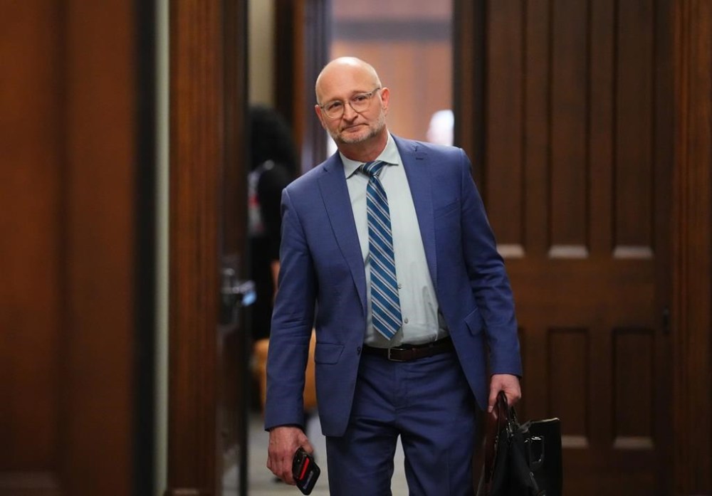 Justice Minister David Lametti leaves a meeting of the Liberal caucus in Ottawa, Wednesday, May 31, 2023. THE CANADIAN PRESS/Sean Kilpatrick