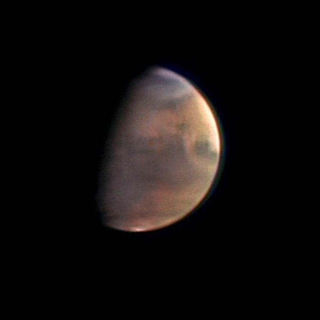 This image provided by the European Space Agency and taken with the ESA's High Resolution Stereo Camera (HRSC) aboard the Mars Express spacecraft shows Mars as the spacecraft approaches the planet from a distance of 5.5 million kilometers.