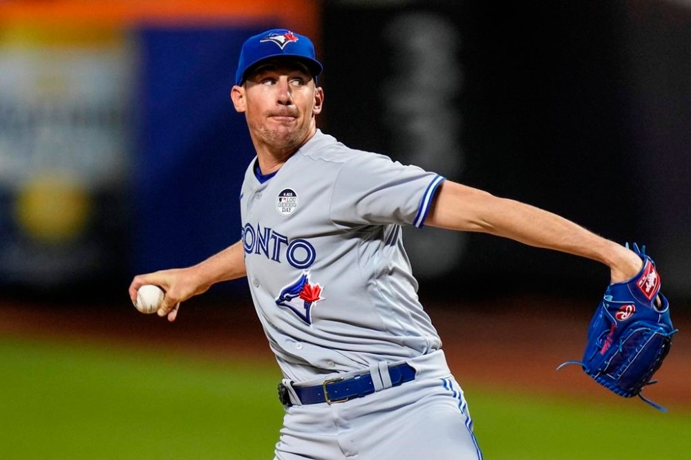 Toronto Blue Jays' Chris Bassitt pitches during the first inning of the team's baseball game against the New York Mets on Friday, June 2, 2023, in New York. THE CANADIAN PRESS/AP-Frank Franklin II