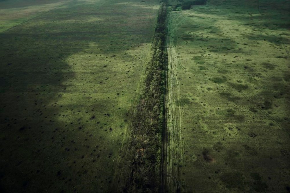 An aerial view of a battle field near Bakhmut in the Donetsk region, Ukraine, Saturday, May 27, 2023. (AP Photo/Libkos)