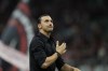 AC Milan's Zlatan Ibrahimovic reacts after his last game for the club at the end of a Serie A soccer match between AC Milan and Hellas Verona at the San Siro stadium, in Milan, Italy, Sunday, June 4, 2023. (AP Photo/Antonio Calanni)
