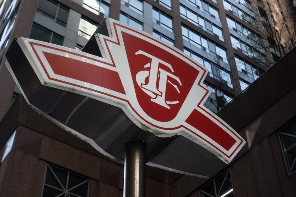 A Toronto Transit Commission sign is shown at a downtown Toronto subway stop on January 31, 2023. THE CANADIAN PRESS/Graeme Roy